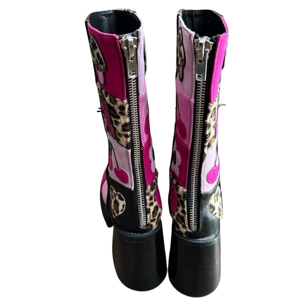 dELiA*s Pink & Black Platform Knee High Boots with Butterfly and Cherry Accent - Picture 6 of 9